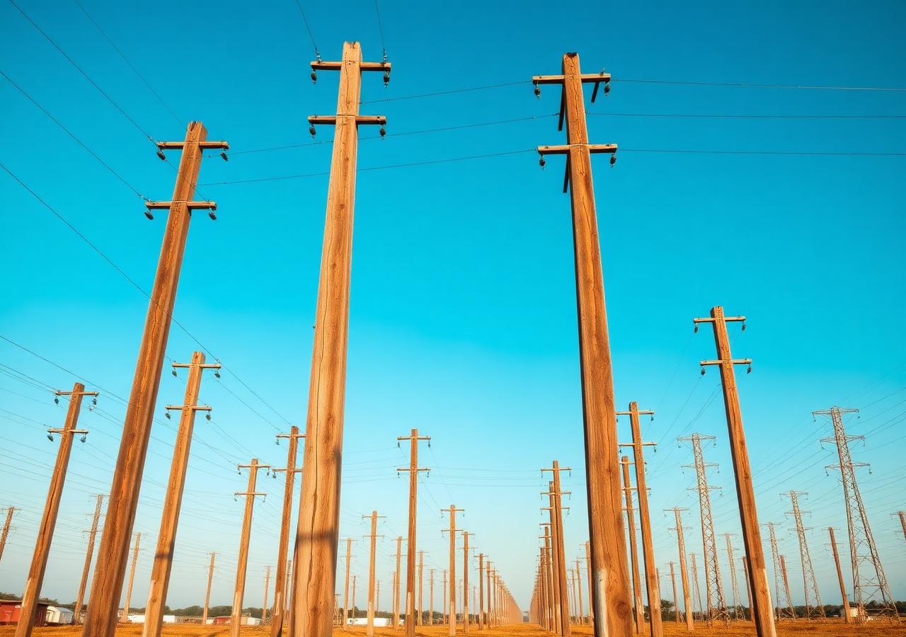 High-voltage and distribution poles — built for the grid.
